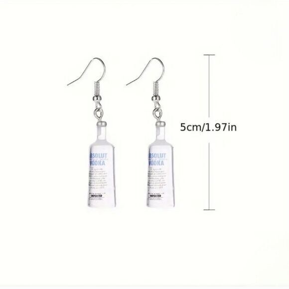 Absolute Vodka‎ Bottle Earrings NWT - Picture 2 of 2